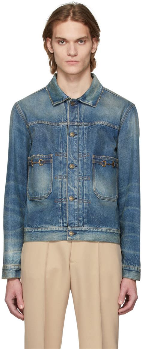 gucci blue denim jacket|Gucci denim jacket women.